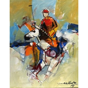 Mashkoor Raza, 18 x 24 Inch, Oil on Canvas, Figurative Painting, AC-MR-179